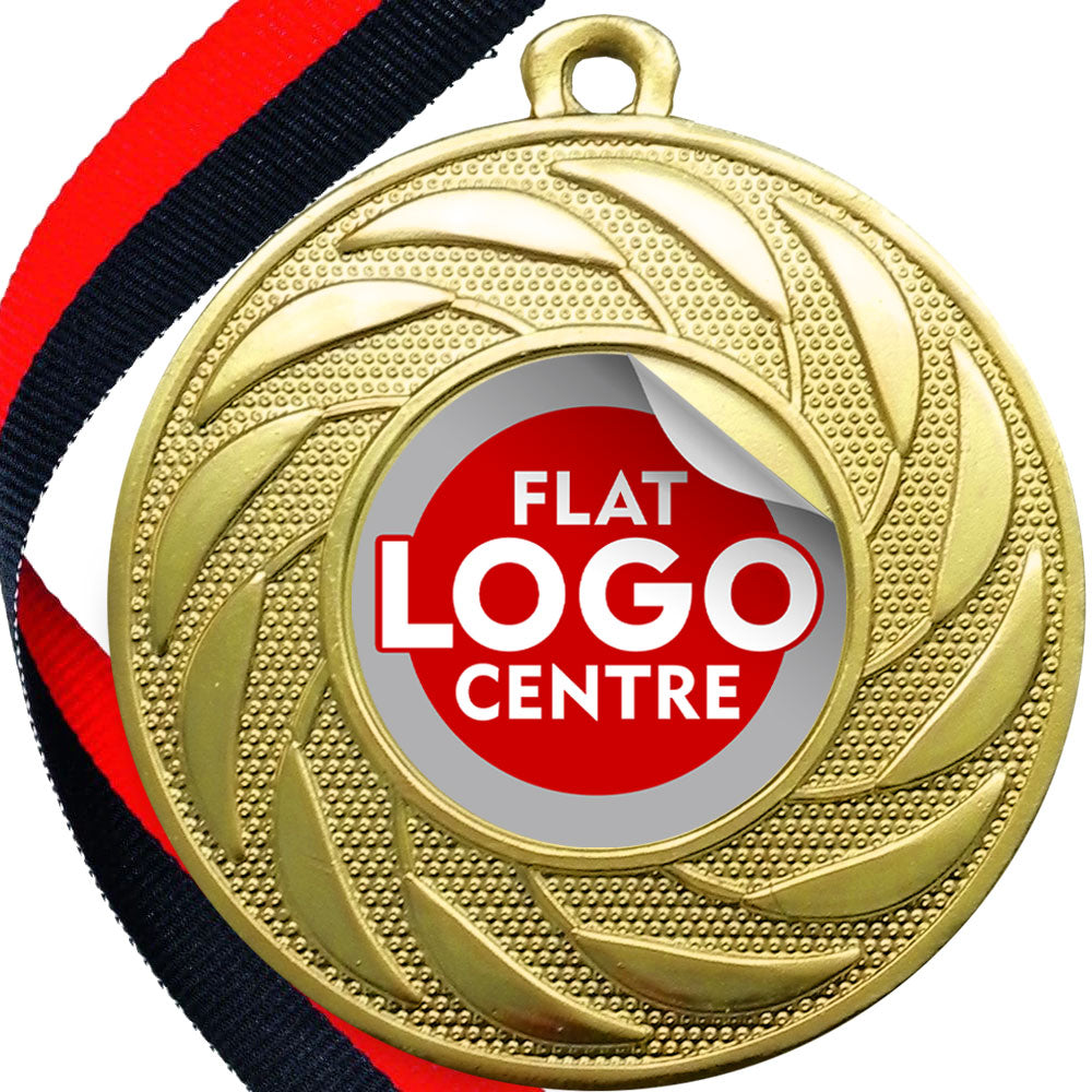 Spinner Design Medal flat centre - MINIMUM ORDER 100