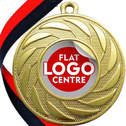Spinner Design Medal flat centre - MINIMUM ORDER 100