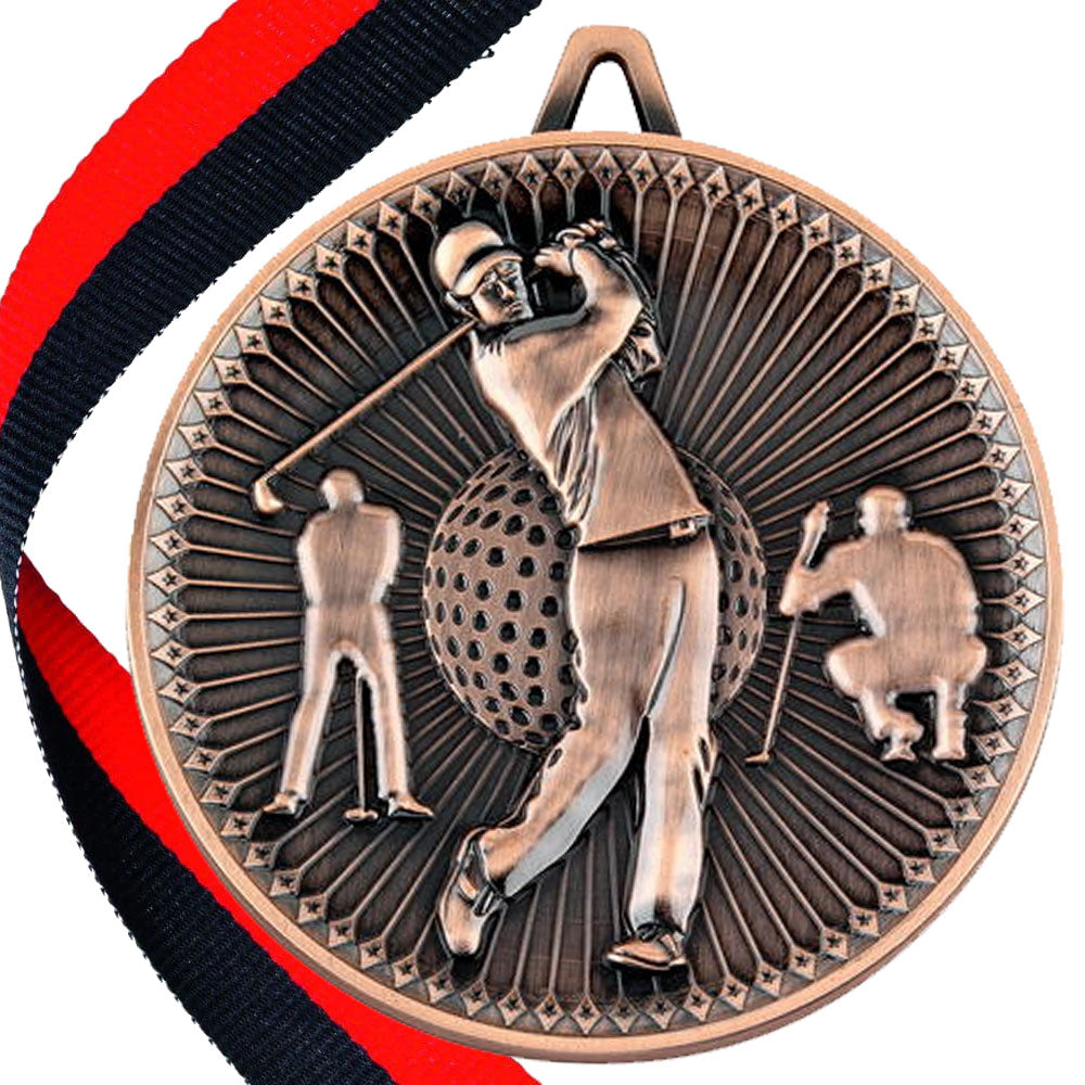 Golf Antique Style 60mm Medal