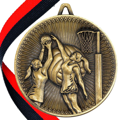 Netball Antique 60mm Medal
