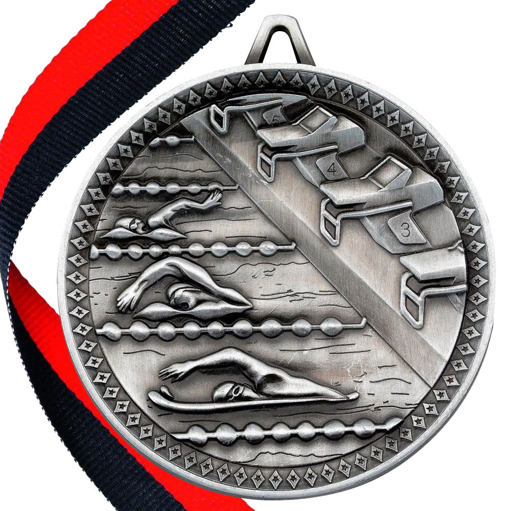 Swimming Antique 60mm Medal