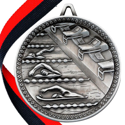Swimming Antique 60mm Medal