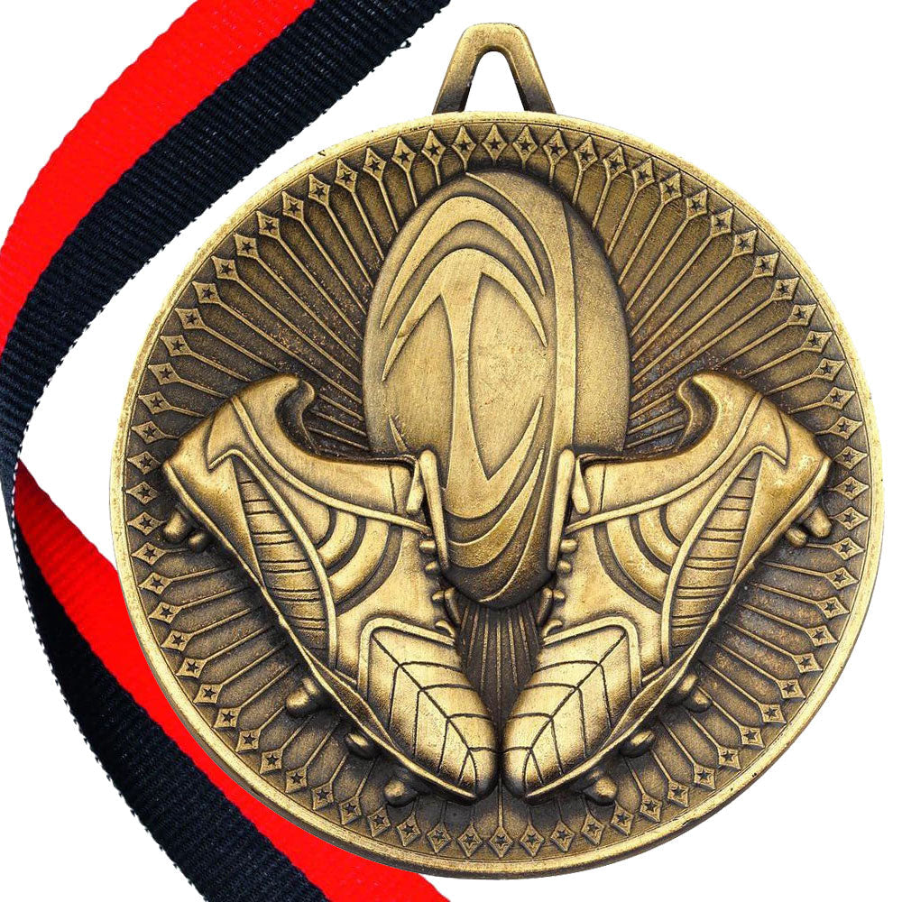 Rugby Antique Style 60mm Medal BW Trophies
