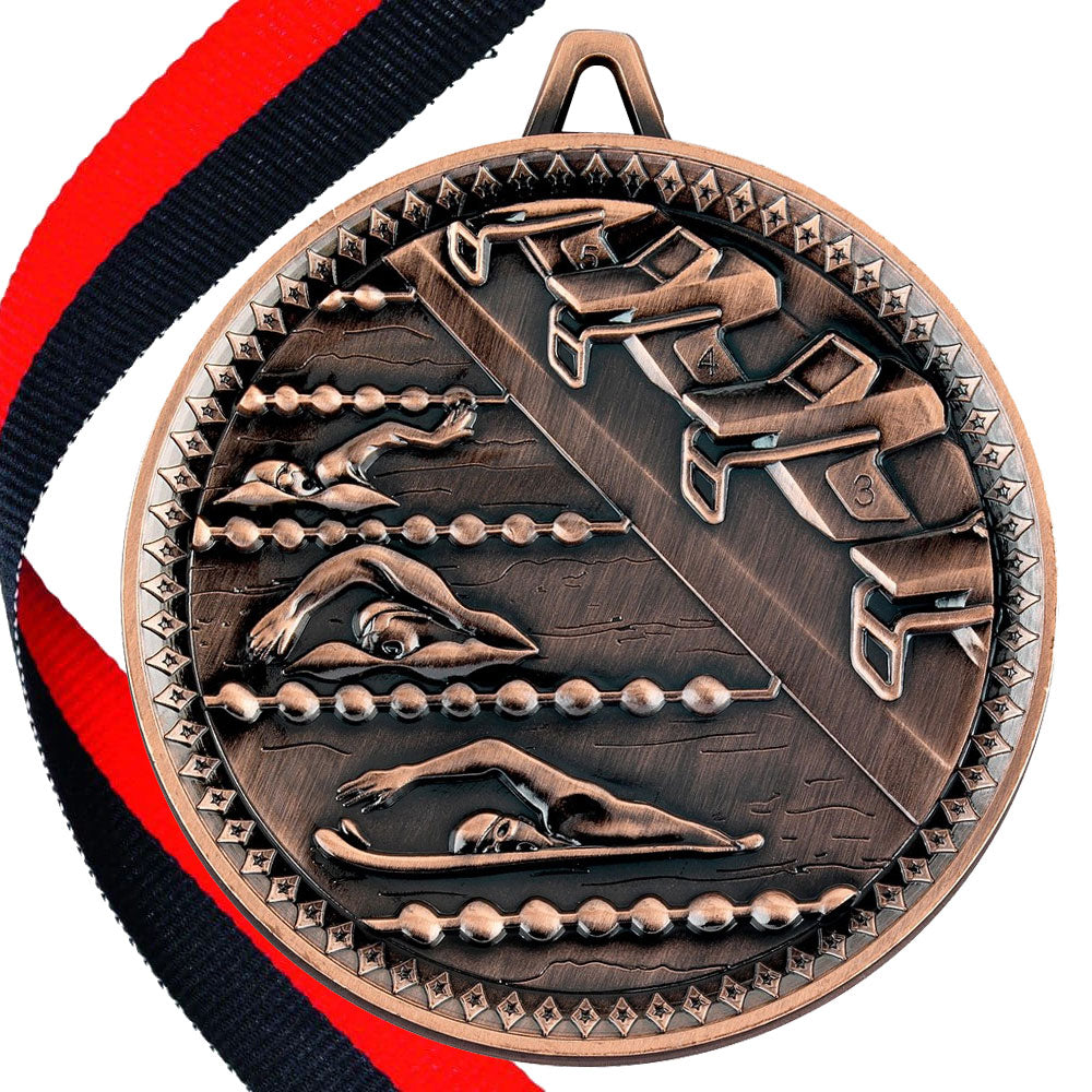 Swimming Antique 60mm Medal