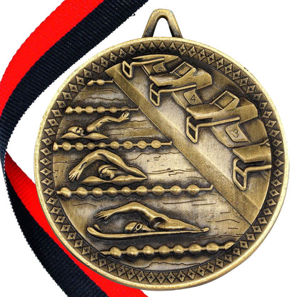 Swimming Antique 60mm Medal