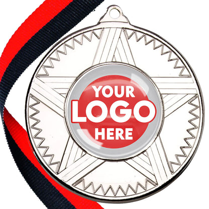 50mm Striped Star Design Medals on Ribbons