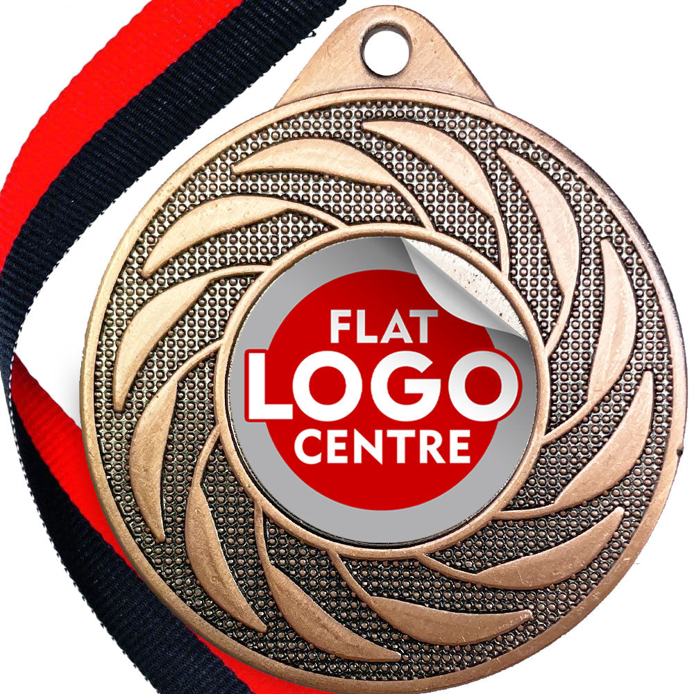 Spinner Design Medal flat centre - MINIMUM ORDER 100