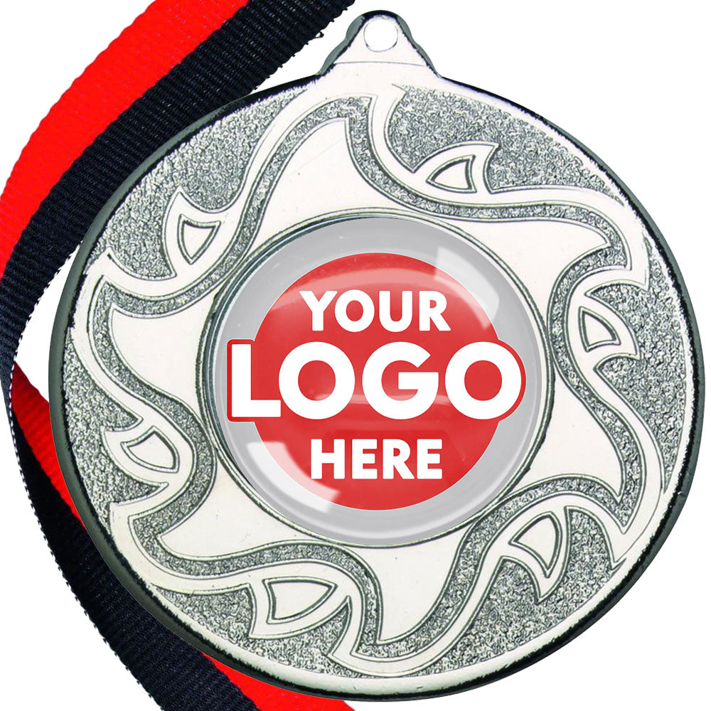 The Glossy Domed 50mm Sunshine Design Medals on Ribbons MINIMUM ORDER 100
