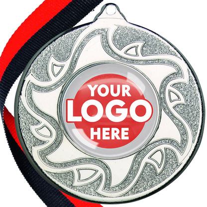 The Glossy Domed 50mm Sunshine Design Medals on Ribbons MINIMUM ORDER 100