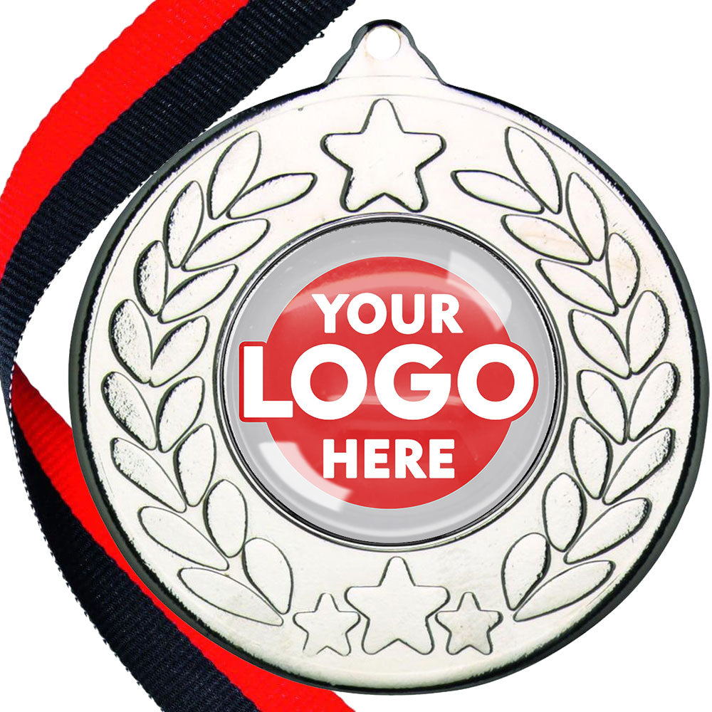 The Glossy 50mm Classic Star Medal on a Ribbon MINIMUM ORDER 100