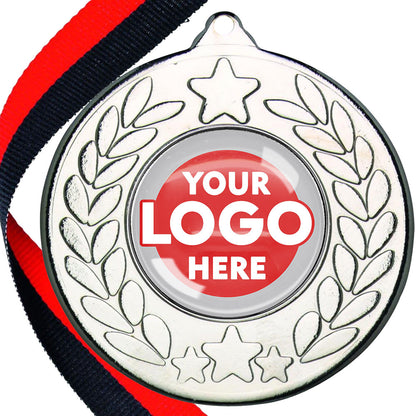 The Glossy 50mm Classic Star Medal on a Ribbon MINIMUM ORDER 100