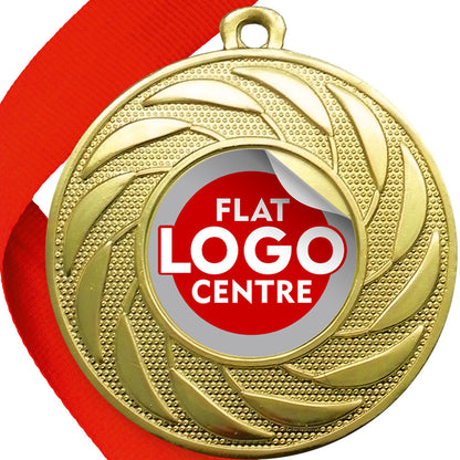 Spinner Design Medal flat centre - MINIMUM ORDER 100