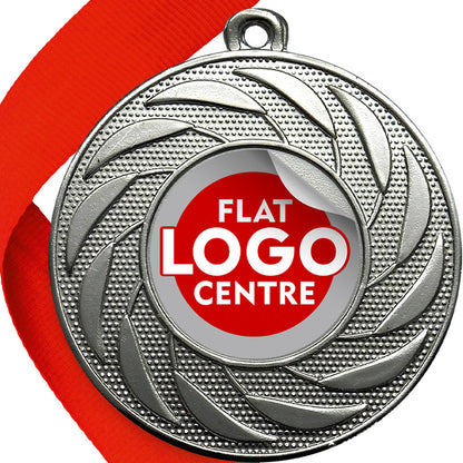 Spinner Design Medal flat centre - MINIMUM ORDER 100