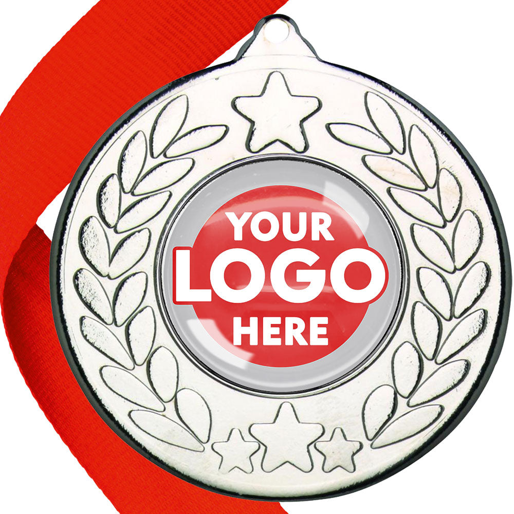 The Glossy 50mm Classic Star Medal on a Ribbon MINIMUM ORDER 100