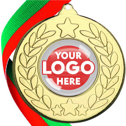 The Glossy 50mm Classic Star Medal on a Ribbon MINIMUM ORDER 100
