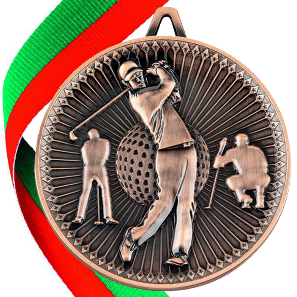 Golf Antique Style 60mm Medal