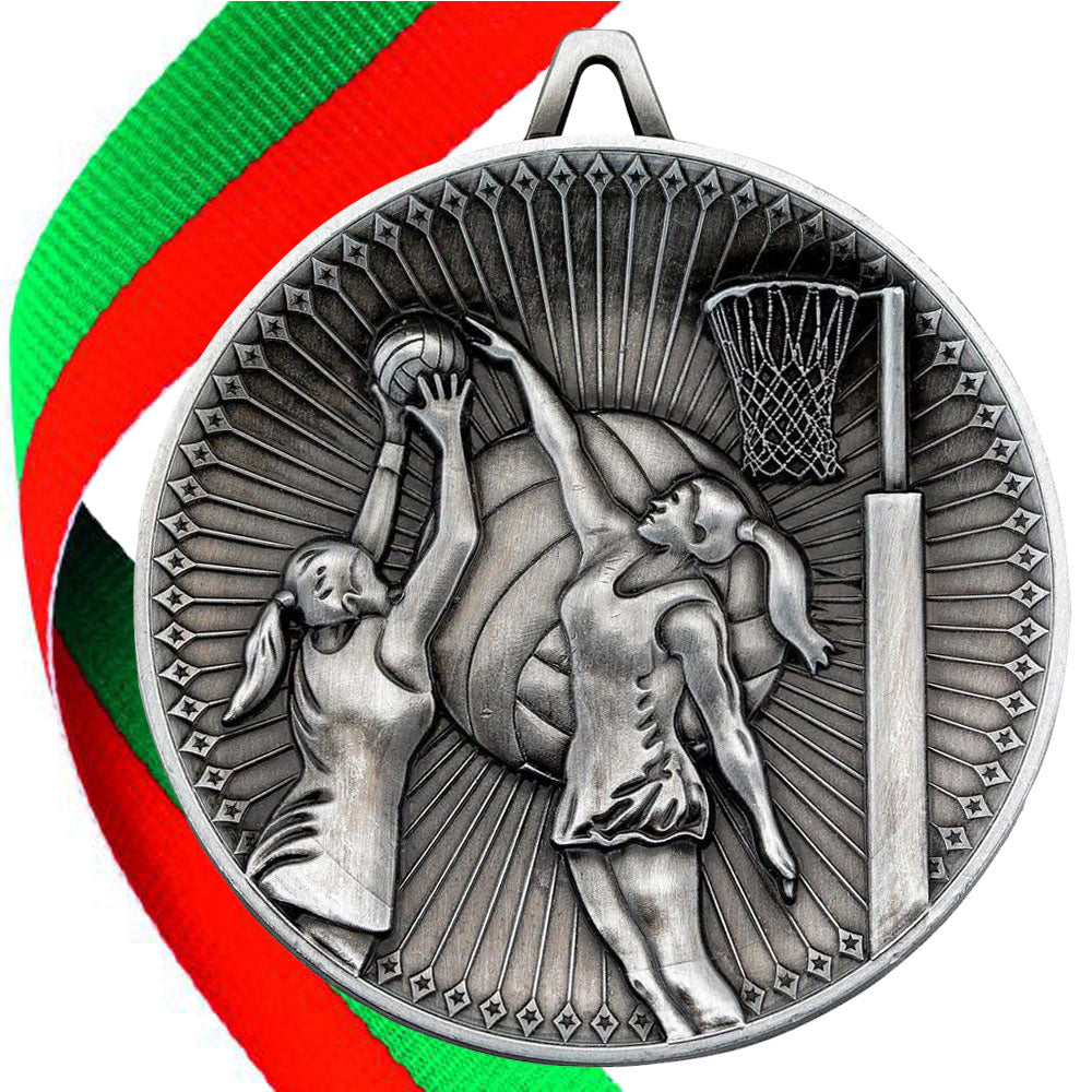 Netball Antique 60mm Medal