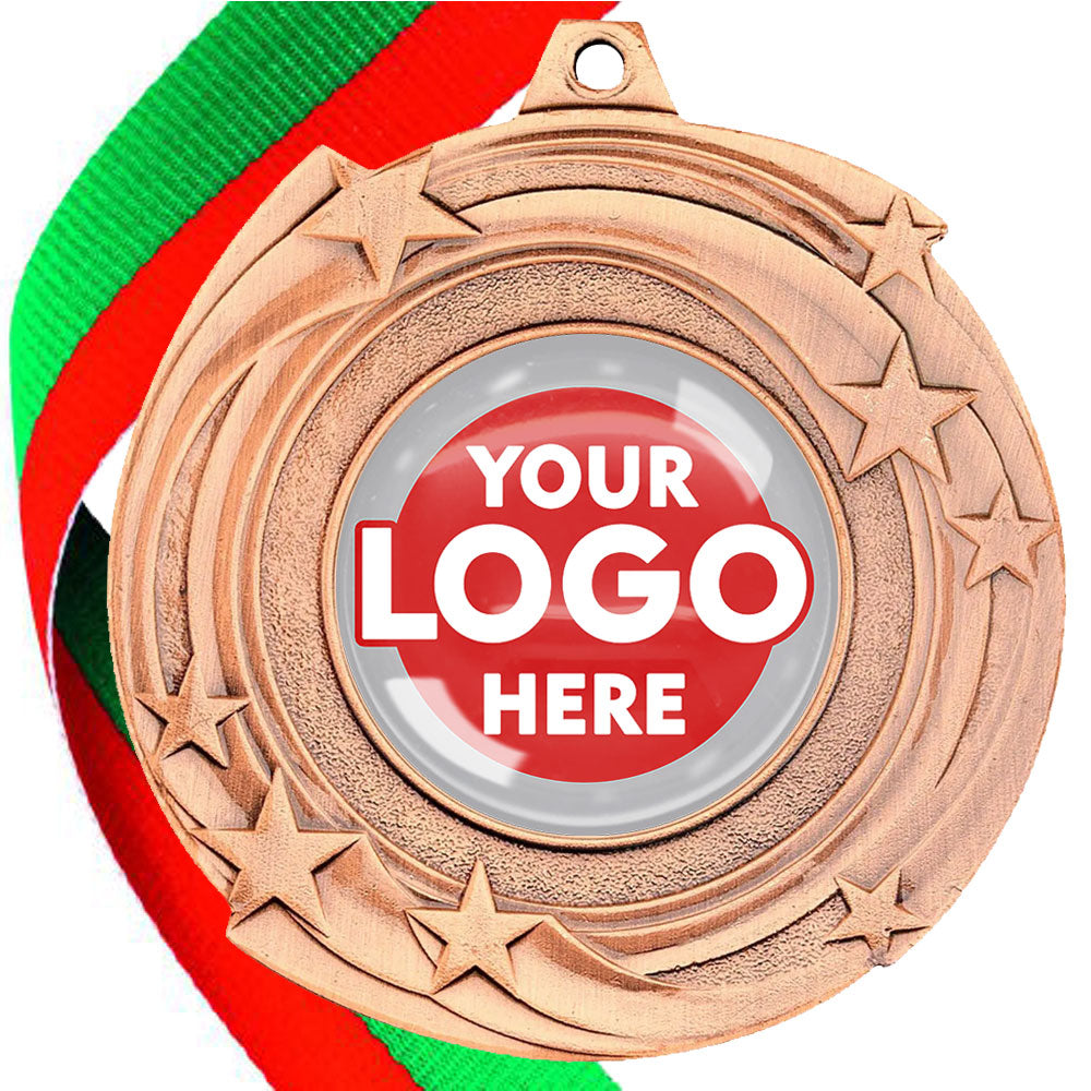 The Glossy Gel 50mm Orbital Medal on a Ribbon