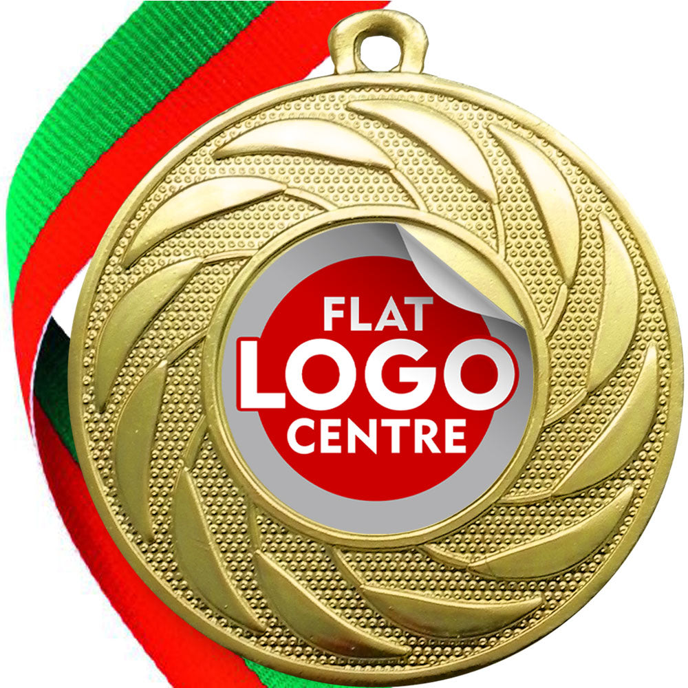 Spinner Design Medal flat centre - MINIMUM ORDER 100
