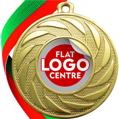 Spinner Design Medal flat centre - MINIMUM ORDER 100