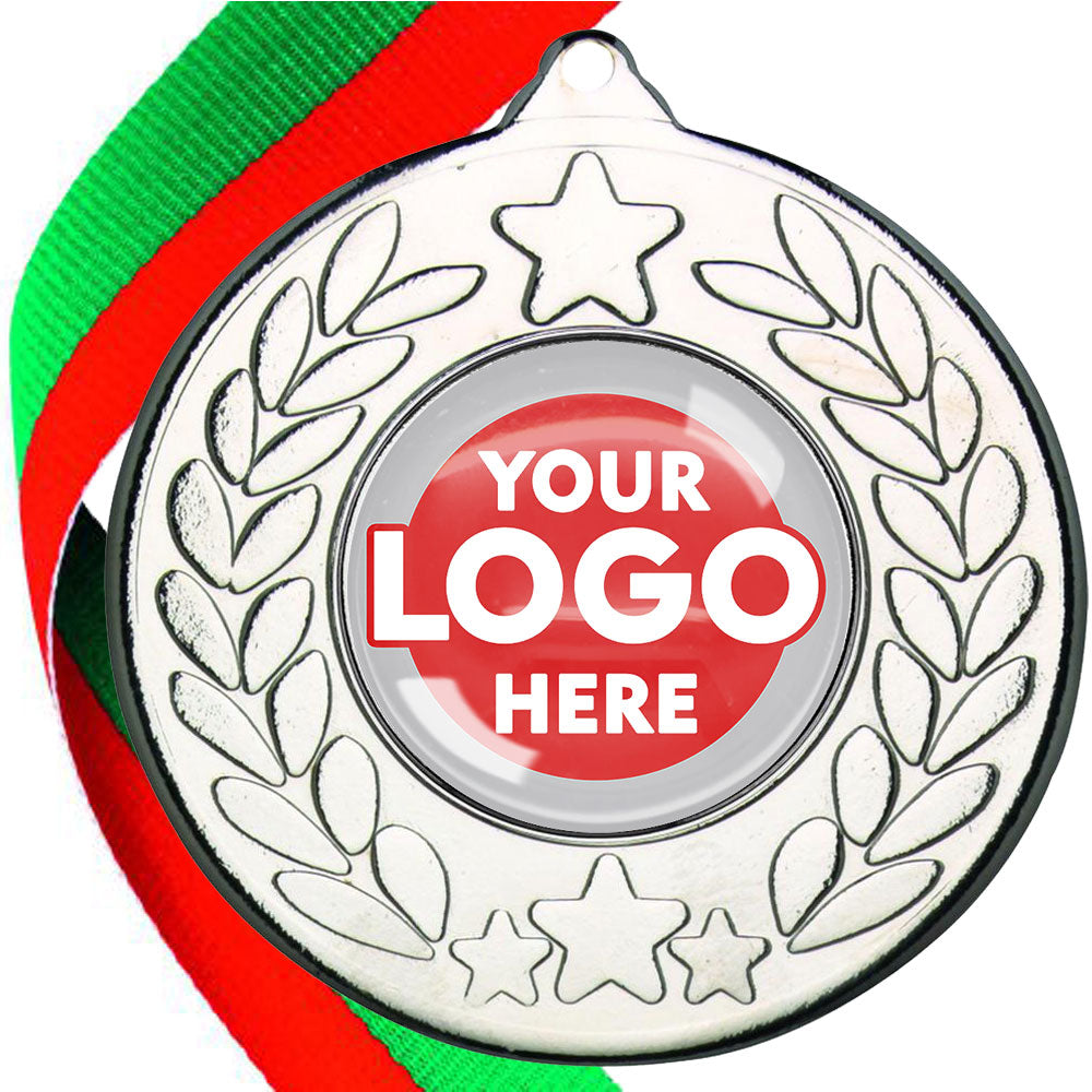 The Glossy 50mm Classic Star Medal on a Ribbon MINIMUM ORDER 100