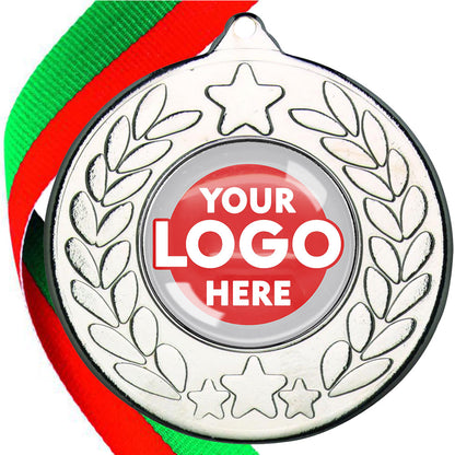 The Glossy 50mm Classic Star Medal on a Ribbon MINIMUM ORDER 100