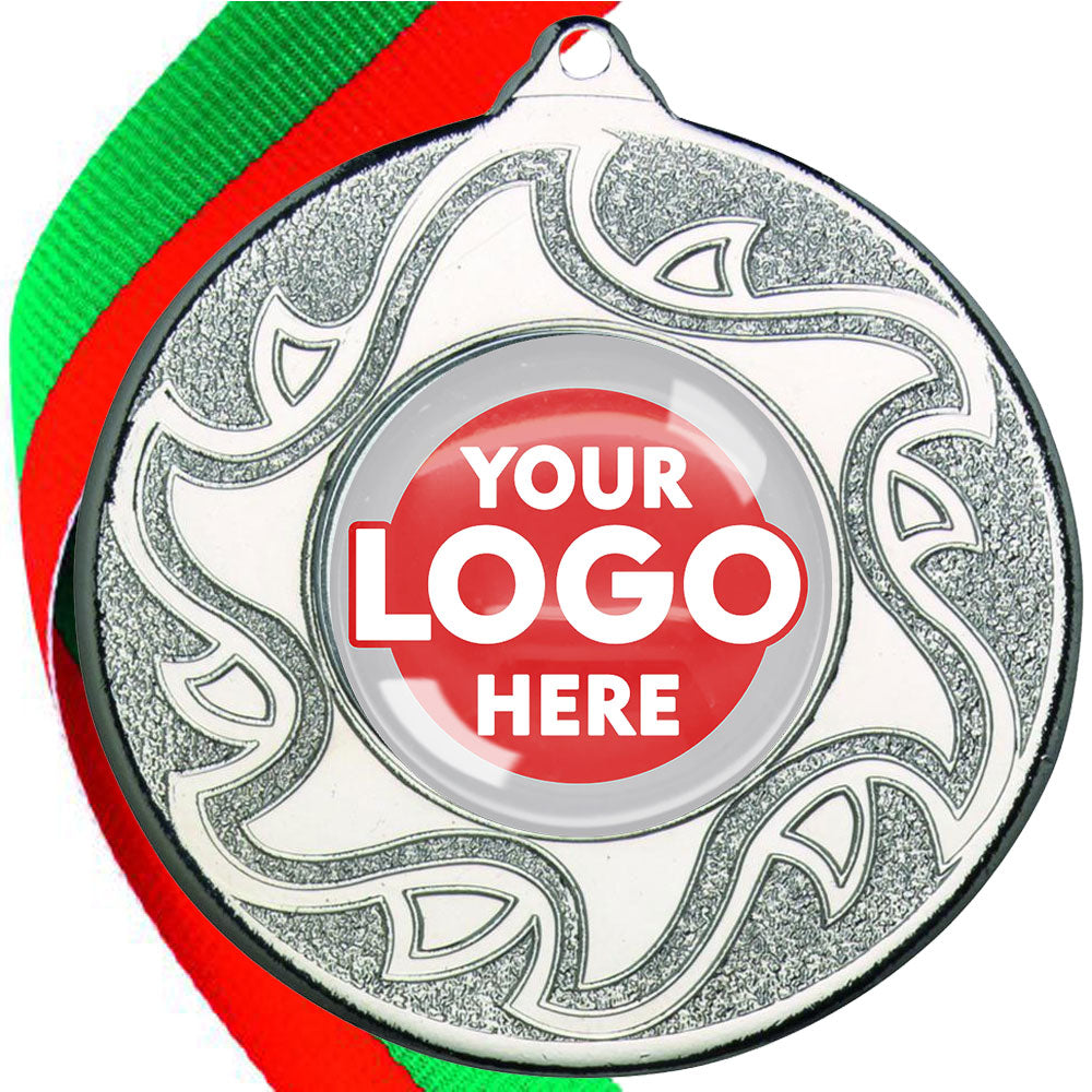 The Glossy Domed 50mm Sunshine Design Medals on Ribbons MINIMUM ORDER 100