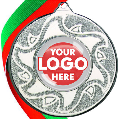 The Glossy Domed 50mm Sunshine Design Medals on Ribbons MINIMUM ORDER 100
