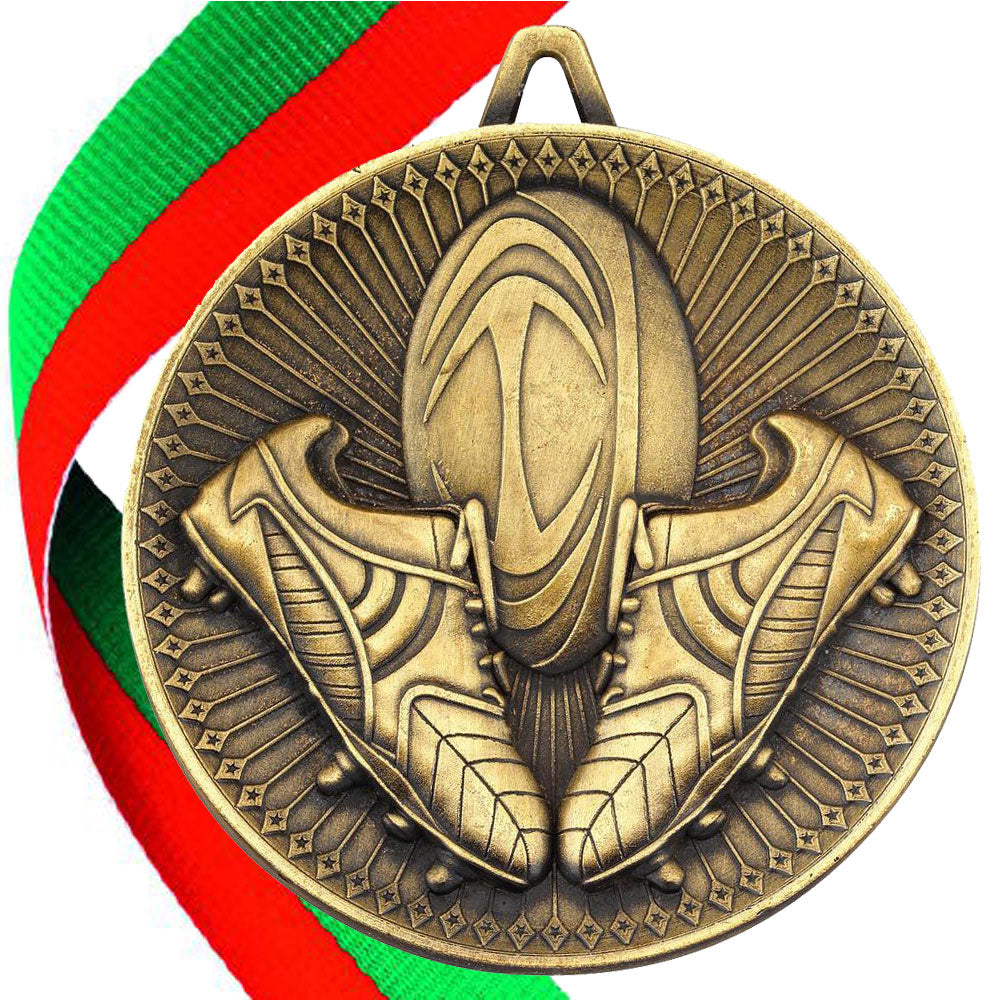 Rugby Antique Style 60mm Medal BW Trophies