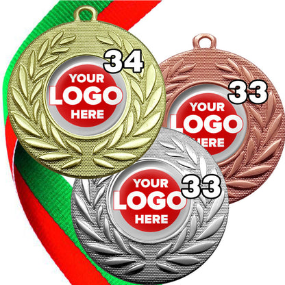 Classic Wreath Medals Domed - MINIMUM ORDER 100