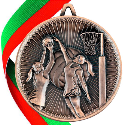 Netball Antique 60mm Medal