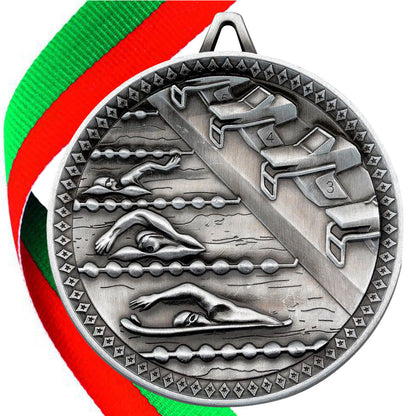 Swimming Antique 60mm Medal