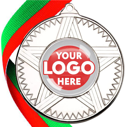 50mm Striped Star Design Medals on Ribbons