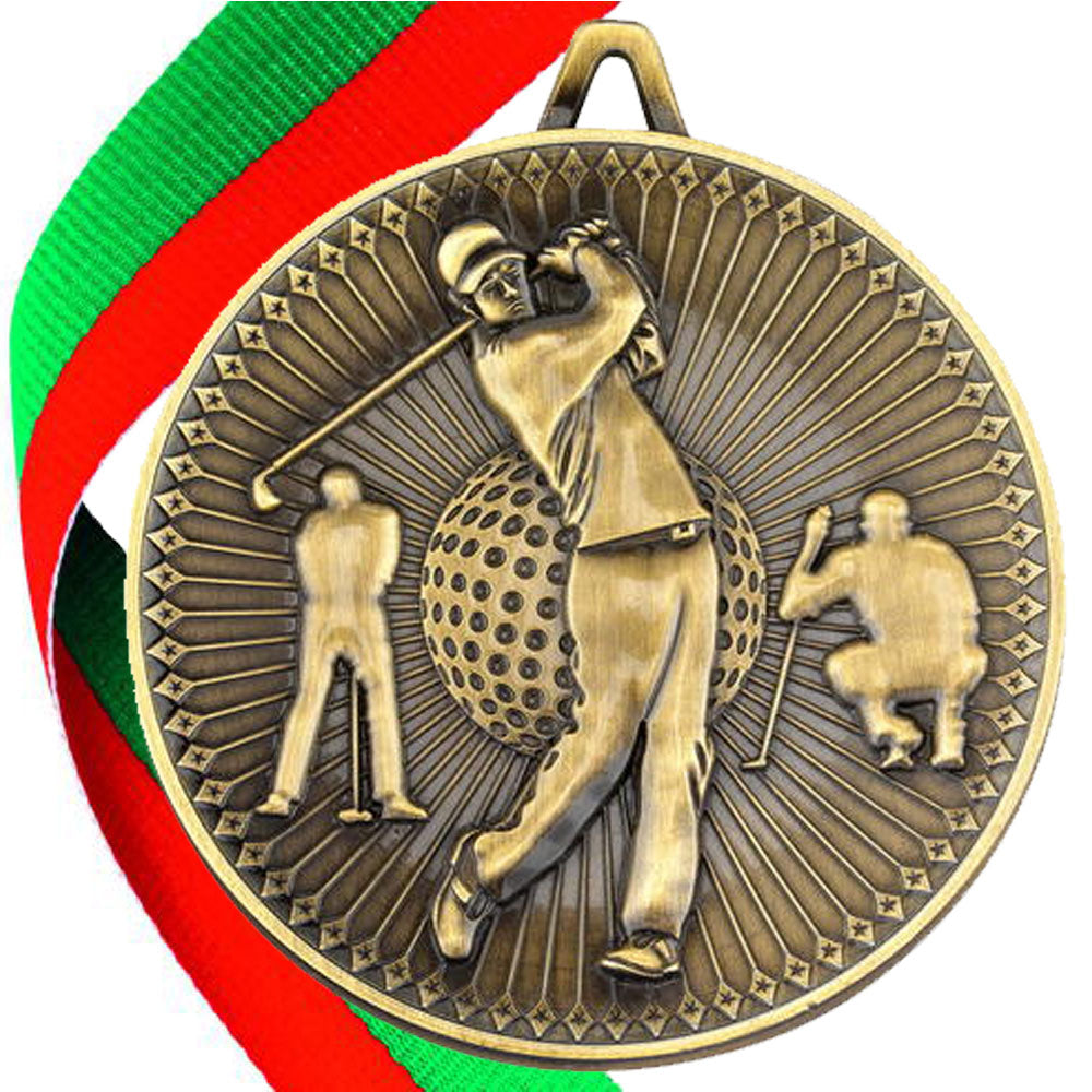 Golf Antique Style 60mm Medal