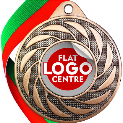 Spinner Design Medal flat centre - MINIMUM ORDER 100