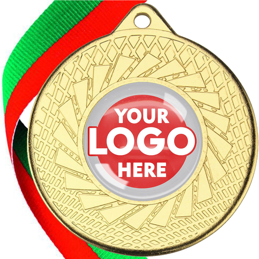 50mm Blade Design Wreath Medals on Ribbons