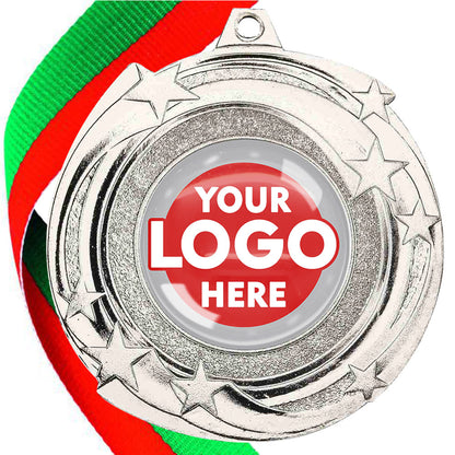 The Glossy Gel 50mm Orbital Medal on a Ribbon