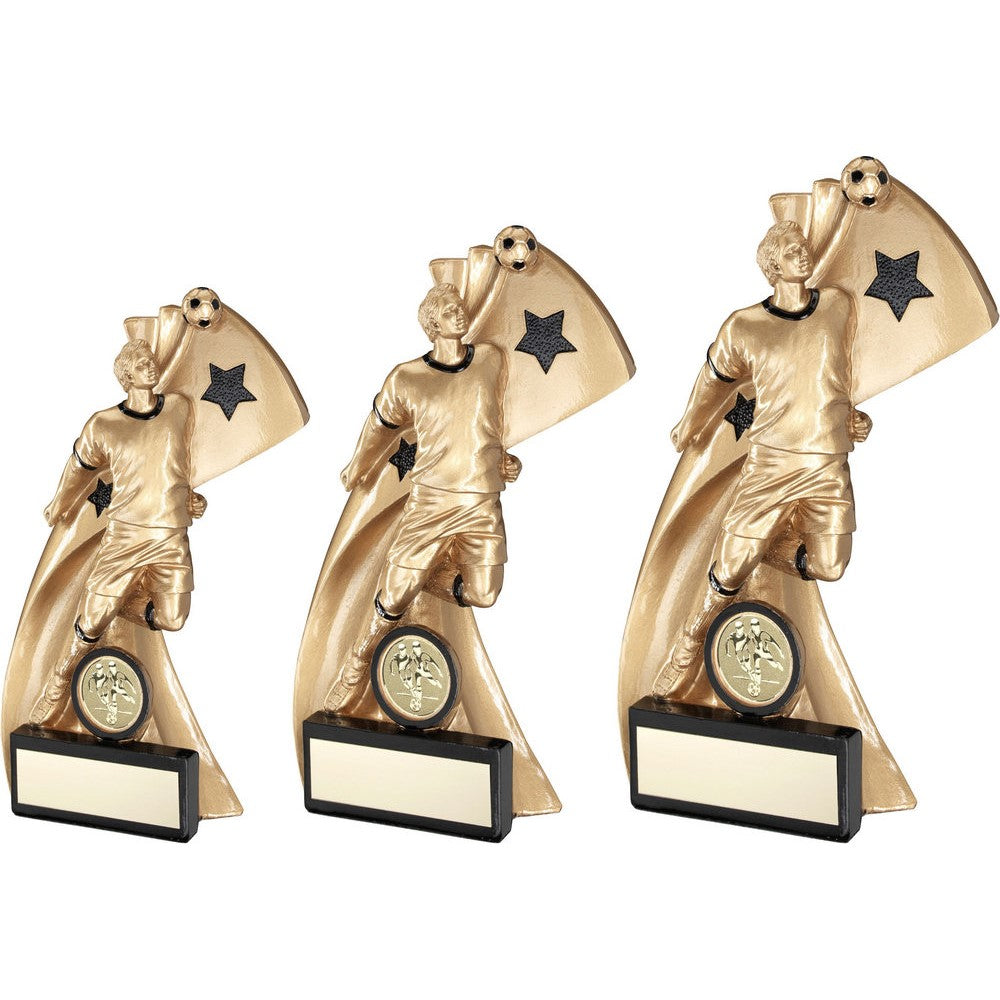 Gold Football Header Trophy (RF977) BW Trophies