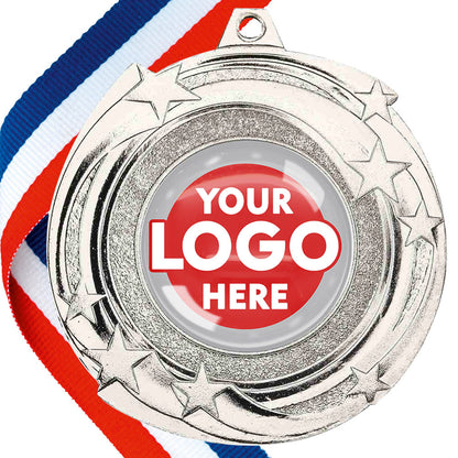 The Glossy Gel 50mm Orbital Medal on a Ribbon