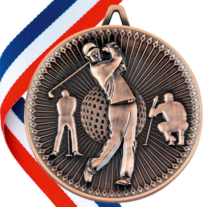 Golf Antique Style 60mm Medal