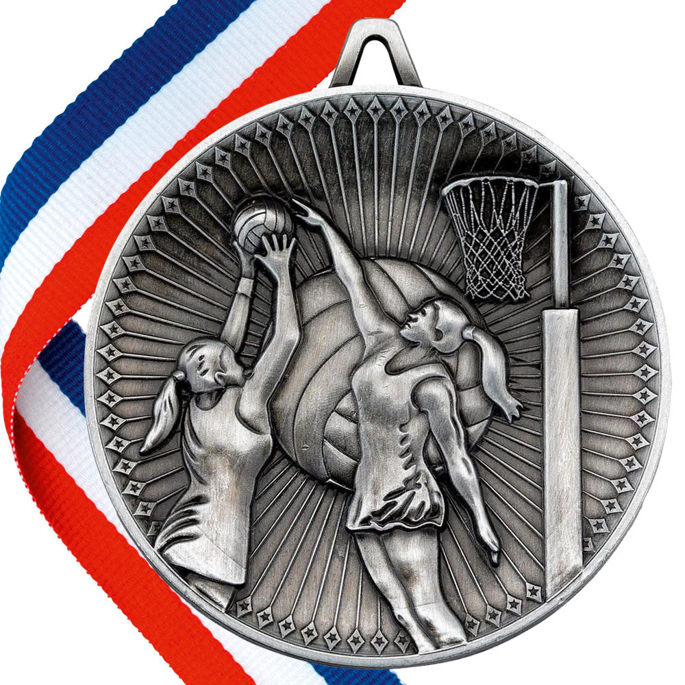 Netball Antique 60mm Medal