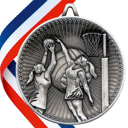 Netball Antique 60mm Medal