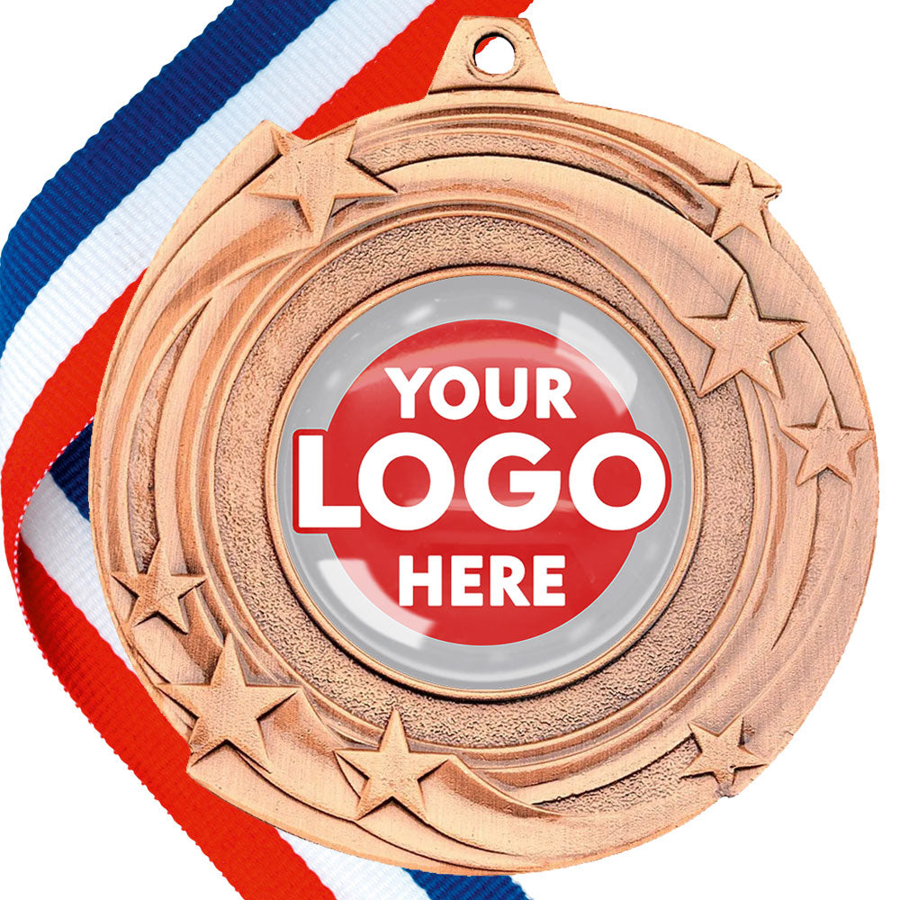 The Glossy Gel 50mm Orbital Medal on a Ribbon