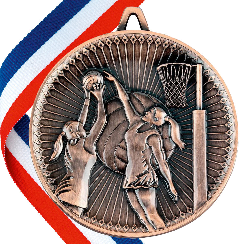 Netball Antique 60mm Medal
