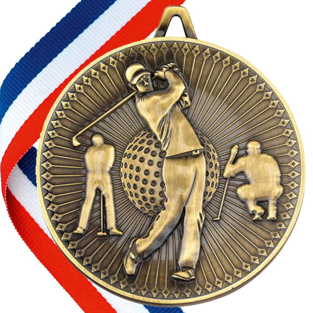 Golf Antique Style 60mm Medal