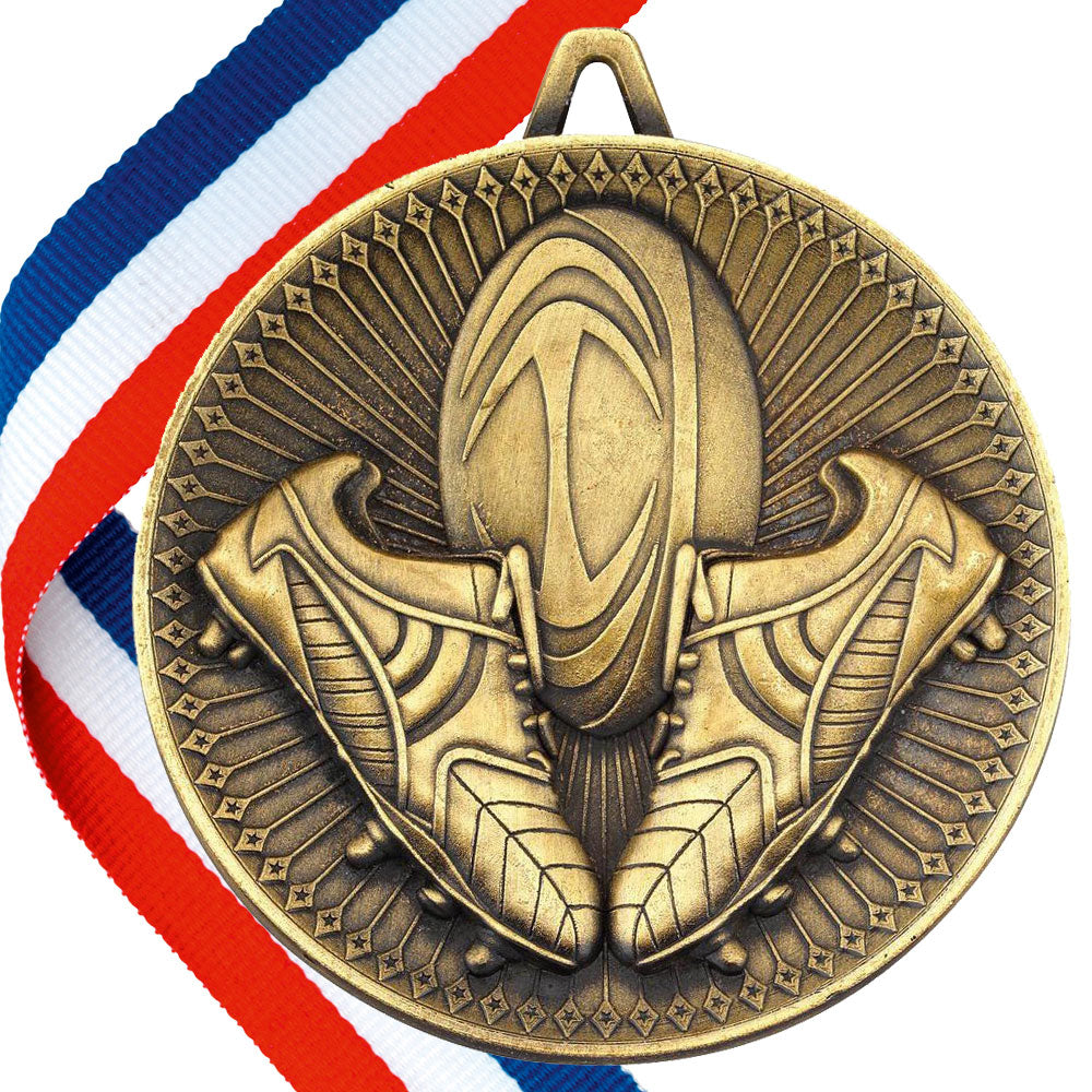 Rugby Antique Style 60mm Medal BW Trophies