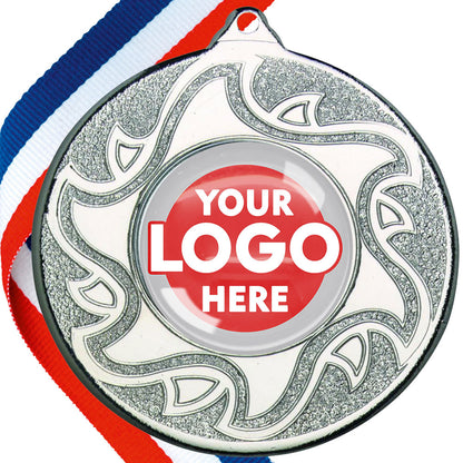 The Glossy Domed 50mm Sunshine Design Medals on Ribbons MINIMUM ORDER 100