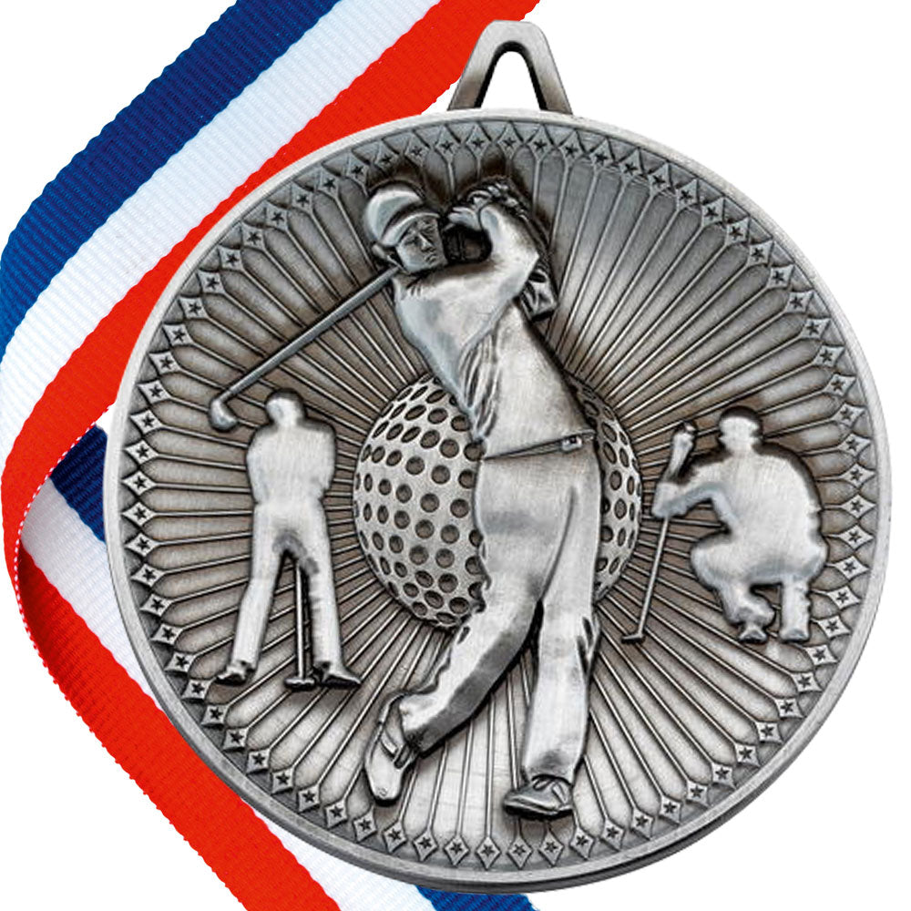 Golf Antique Style 60mm Medal