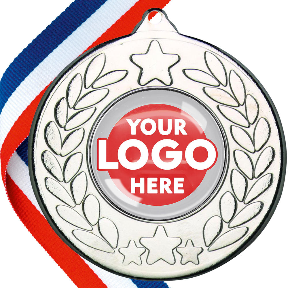 The Glossy 50mm Classic Star Medal on a Ribbon MINIMUM ORDER 100