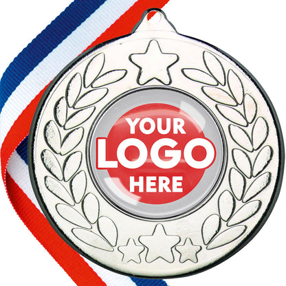The Glossy 50mm Classic Star Medal on a Ribbon MINIMUM ORDER 100